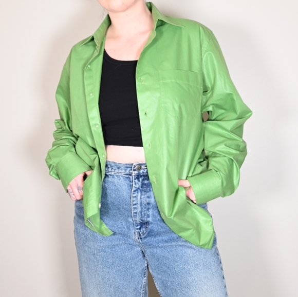 Green Button Down Shirt - Picture 2 of 3
